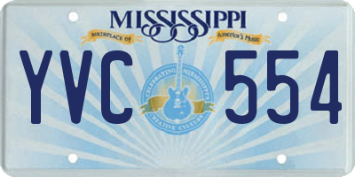 MS license plate YVC554