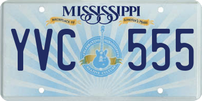 MS license plate YVC555