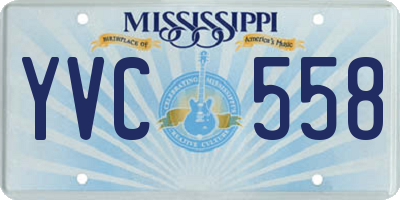 MS license plate YVC558