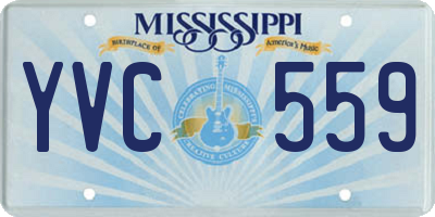 MS license plate YVC559