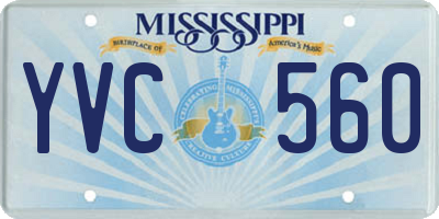 MS license plate YVC560