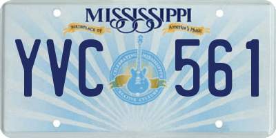 MS license plate YVC561