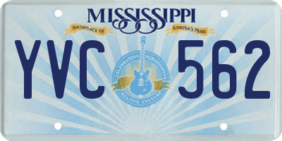 MS license plate YVC562