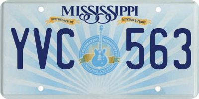 MS license plate YVC563