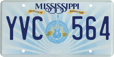 MS license plate YVC564