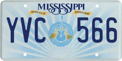 MS license plate YVC566