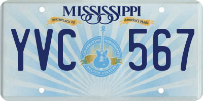 MS license plate YVC567