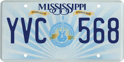 MS license plate YVC568