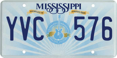 MS license plate YVC576