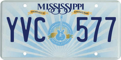 MS license plate YVC577
