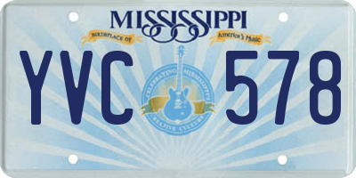 MS license plate YVC578