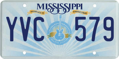MS license plate YVC579