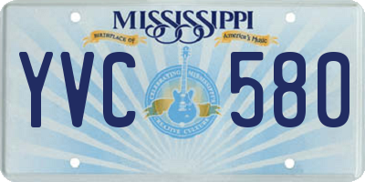MS license plate YVC580