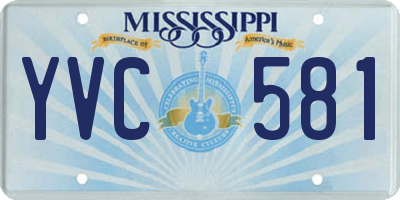 MS license plate YVC581