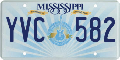 MS license plate YVC582