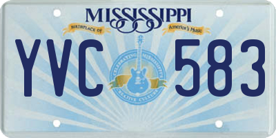 MS license plate YVC583