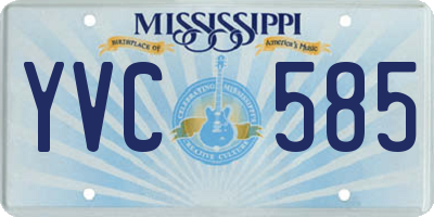 MS license plate YVC585