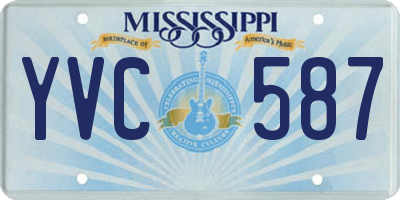 MS license plate YVC587