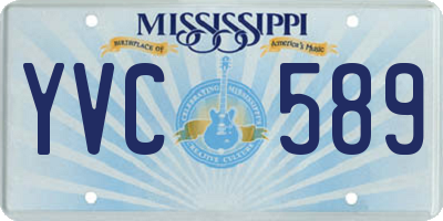MS license plate YVC589