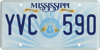 MS license plate YVC590