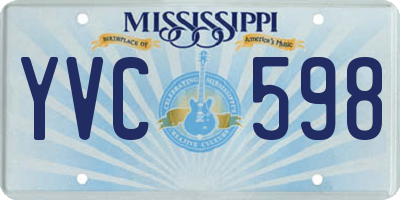 MS license plate YVC598