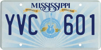 MS license plate YVC601