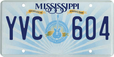 MS license plate YVC604