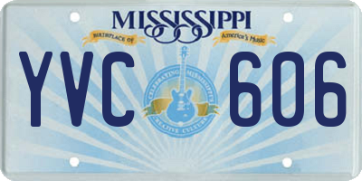MS license plate YVC606