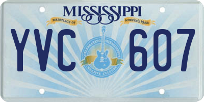 MS license plate YVC607