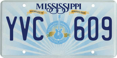 MS license plate YVC609