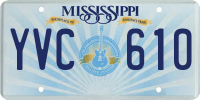 MS license plate YVC610