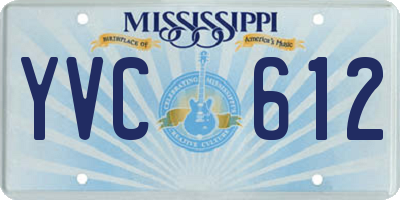 MS license plate YVC612