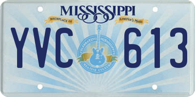 MS license plate YVC613