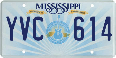 MS license plate YVC614