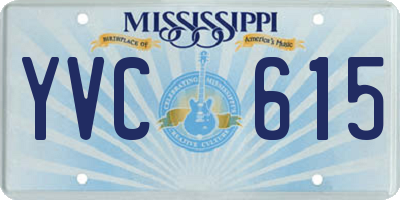 MS license plate YVC615
