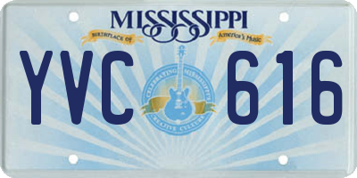 MS license plate YVC616