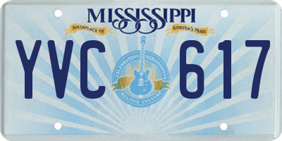 MS license plate YVC617