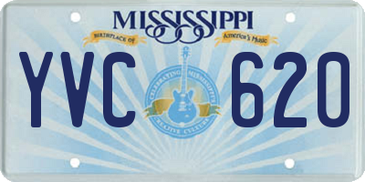 MS license plate YVC620