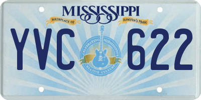 MS license plate YVC622