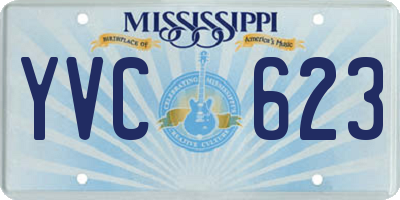MS license plate YVC623