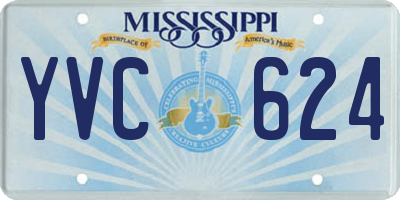 MS license plate YVC624