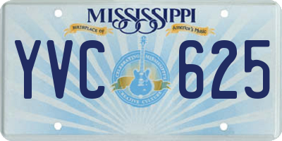 MS license plate YVC625