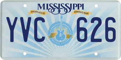 MS license plate YVC626