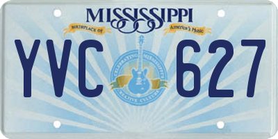 MS license plate YVC627