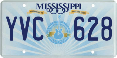 MS license plate YVC628