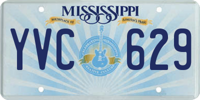 MS license plate YVC629