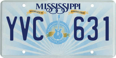 MS license plate YVC631