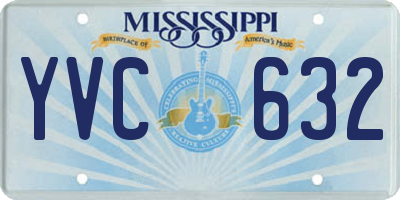 MS license plate YVC632