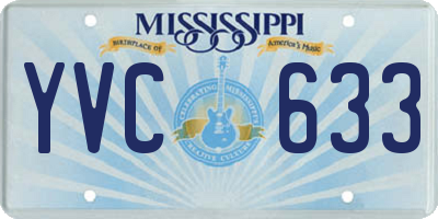 MS license plate YVC633