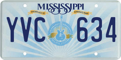 MS license plate YVC634